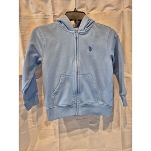 US Polo Assn. Columbia Blue Light Blue Youth M Hoodie Full Zip Sweatshirt EUC